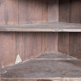 Antique 1790s Late 18th Century Early American Primitive Corner Cupboard with Original Red Milk Paint