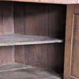 Antique 1790s Late 18th Century Early American Primitive Corner Cupboard with Original Red Milk Paint