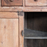 Antique 1790s Late 18th Century Early American Primitive Corner Cupboard with Original Red Milk Paint