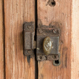 Antique 1790s Late 18th Century Early American Primitive Corner Cupboard with Original Red Milk Paint