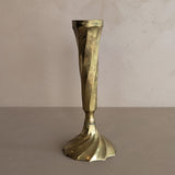 Vintage Skinny Swirled Brass Vase