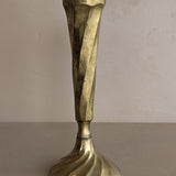 Vintage Skinny Swirled Brass Vase