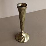 Vintage Skinny Swirled Brass Vase