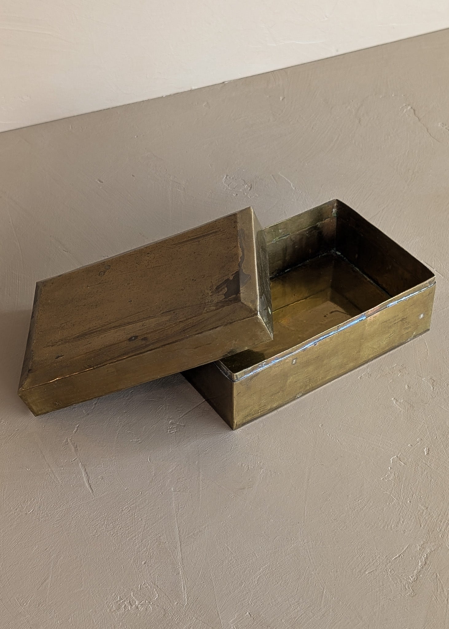 Vintage Lidded Rectangular Brass Box