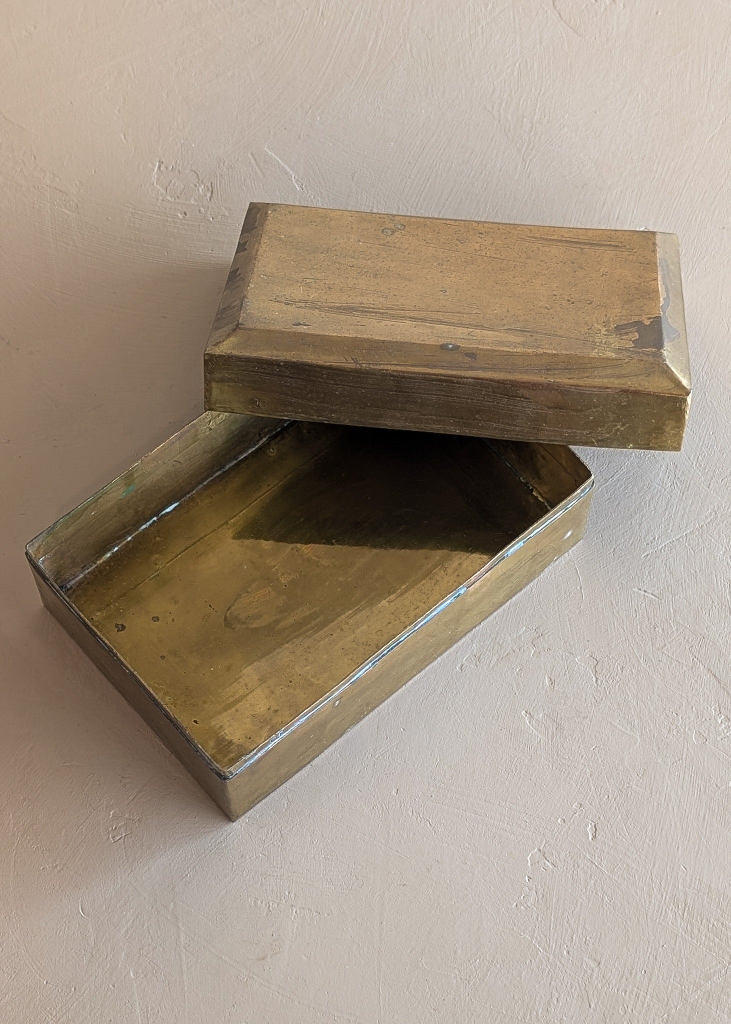Vintage Lidded Rectangular Brass Box