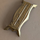 Unique Vintage Brass Cribbage Board with 4 Brass Cribbage Pegs