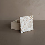 Vintage Lidded Square Travertine Box