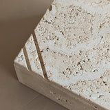 Vintage Lidded Square Travertine Box