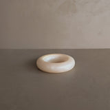 Unique Vintage Chunky Edge Round Alabaster Catchall Bowl Dish