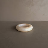 Unique Vintage Chunky Edge Round Alabaster Catchall Bowl Dish