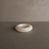 Unique Vintage Chunky Edge Round Alabaster Catchall Bowl Dish