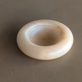Unique Vintage Chunky Edge Round Alabaster Catchall Bowl Dish