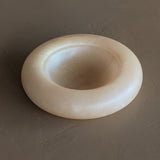 Unique Vintage Chunky Edge Round Alabaster Catchall Bowl Dish