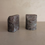 Pair of Unique Vintage Dark Moody Neutral Natural Stone Bookends
