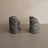 Pair of Unique Vintage Dark Moody Neutral Natural Stone Bookends