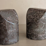 Pair of Unique Vintage Dark Moody Neutral Natural Stone Bookends