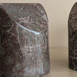 Pair of Unique Vintage Dark Moody Neutral Natural Stone Bookends