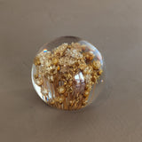 Vintage Round Orb Real Dried Floral Acrylic Paperweight