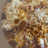 Vintage Round Orb Real Dried Floral Acrylic Paperweight