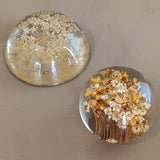 Vintage Round Orb Real Dried Floral Acrylic Paperweight