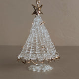 Handblown Glass Christmas Tree Ornament with Gold Detailing