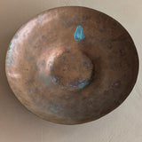 Patinated Vintage Handcrafted Hammered Copper Dish Bowl