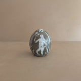 Unique Neutral Nude Woman, Animal and Garden Ovoid-Shaped Studio Pottery Sculpture