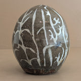 Unique Neutral Nude Woman, Animal and Garden Ovoid-Shaped Studio Pottery Sculpture