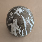 Unique Neutral Nude Woman, Animal and Garden Ovoid-Shaped Studio Pottery Sculpture