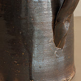 Antique Dark Brown Salt-Glazed Stoneware Pottery Pitcher