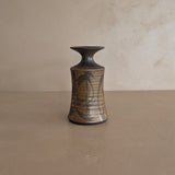 Vintage Midcentury Neutral Brown Stoneware Designs West Pottery Vase with Freeform Detailing