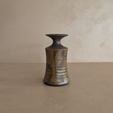 Vintage Midcentury Neutral Brown Stoneware Designs West Pottery Vase with Freeform Detailing