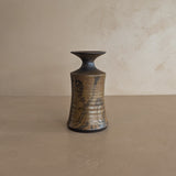 Vintage Midcentury Neutral Brown Stoneware Designs West Pottery Vase with Freeform Detailing
