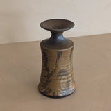 Vintage Midcentury Neutral Brown Stoneware Designs West Pottery Vase with Freeform Detailing