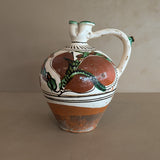 Vintage European Handled Folk Art Rattle Jar Vessel