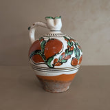 Vintage European Handled Folk Art Rattle Jar Vessel