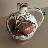 Vintage European Handled Folk Art Rattle Jar Vessel