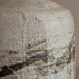 Heavy Vintage 1974 Signed Neutral Studio Pottery Vase with Freeform Organic Detailing