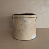Large Antique 2-Gallon Salt-Glazed Stoneware Pottery Crock with Handles