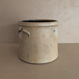 Large Antique 2-Gallon Salt-Glazed Stoneware Pottery Crock with Handles