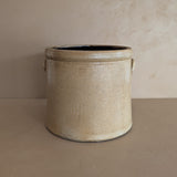 Large Antique 2-Gallon Salt-Glazed Stoneware Pottery Crock with Handles