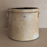 Large Antique 2-Gallon Salt-Glazed Stoneware Pottery Crock with Handles