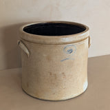 Large Antique 2-Gallon Salt-Glazed Stoneware Pottery Crock with Handles