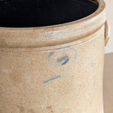 Large Antique 2-Gallon Salt-Glazed Stoneware Pottery Crock with Handles