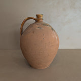 Vintage European Handled Jug Vessel with Green and Yellow Detailing