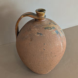 Vintage European Handled Jug Vessel with Green and Yellow Detailing