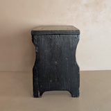 Antique Black Painted Rustic Farmhouse-Style Primitive Stool
