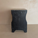 Antique Black Painted Rustic Farmhouse-Style Primitive Stool