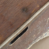 Antique Unique Japanese-Style Brown Painted Wooden Train Station Step Stool