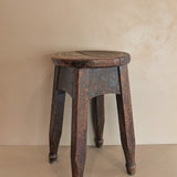 Heavily Patinated Antique Arts and Crafts Mission-Style Wooden Stool